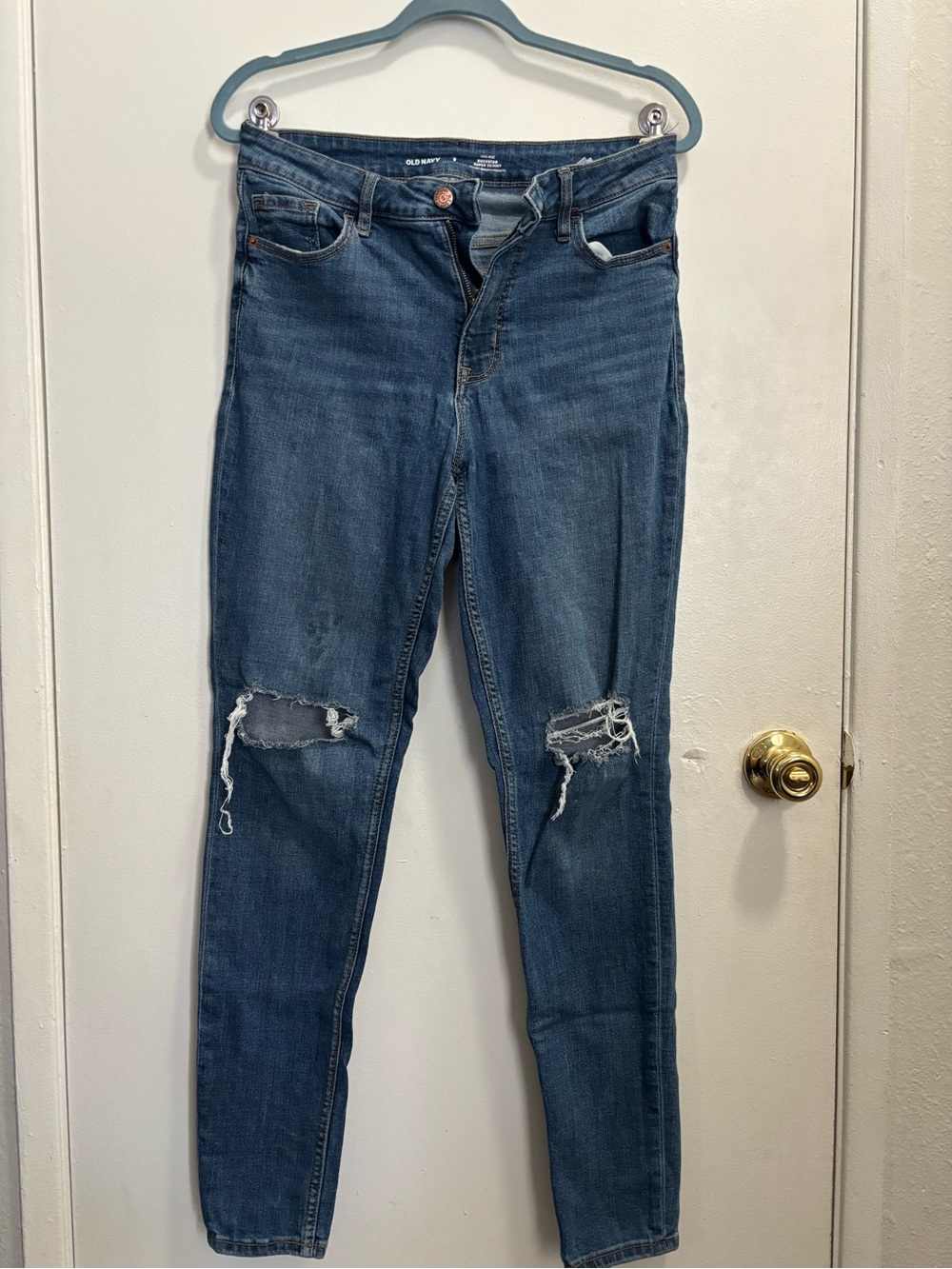 Old Navy Blue Distressed Skinny Jeans